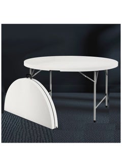 LANNY Jeffcoco Furniture Portable Plastic Folding Table Dia 150cm Round for 8-10 Person for Party/Picnic/Garden/Dining/Kitchen/Buffee/Restaurant (1.5m)  - Image 1