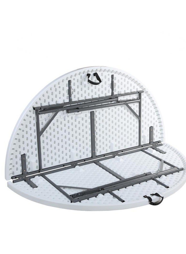 LANNY طاولة قابلة للطي من جيفكوكو مصنوعة من البلاستيك بقطر 150 سم مستديرة لـ 8-10 أشخاص للحفلات/النزهات/الحدائق/تناول الطعام/المطبخ/البوفيه/المطعم (1.5م) - Image 3