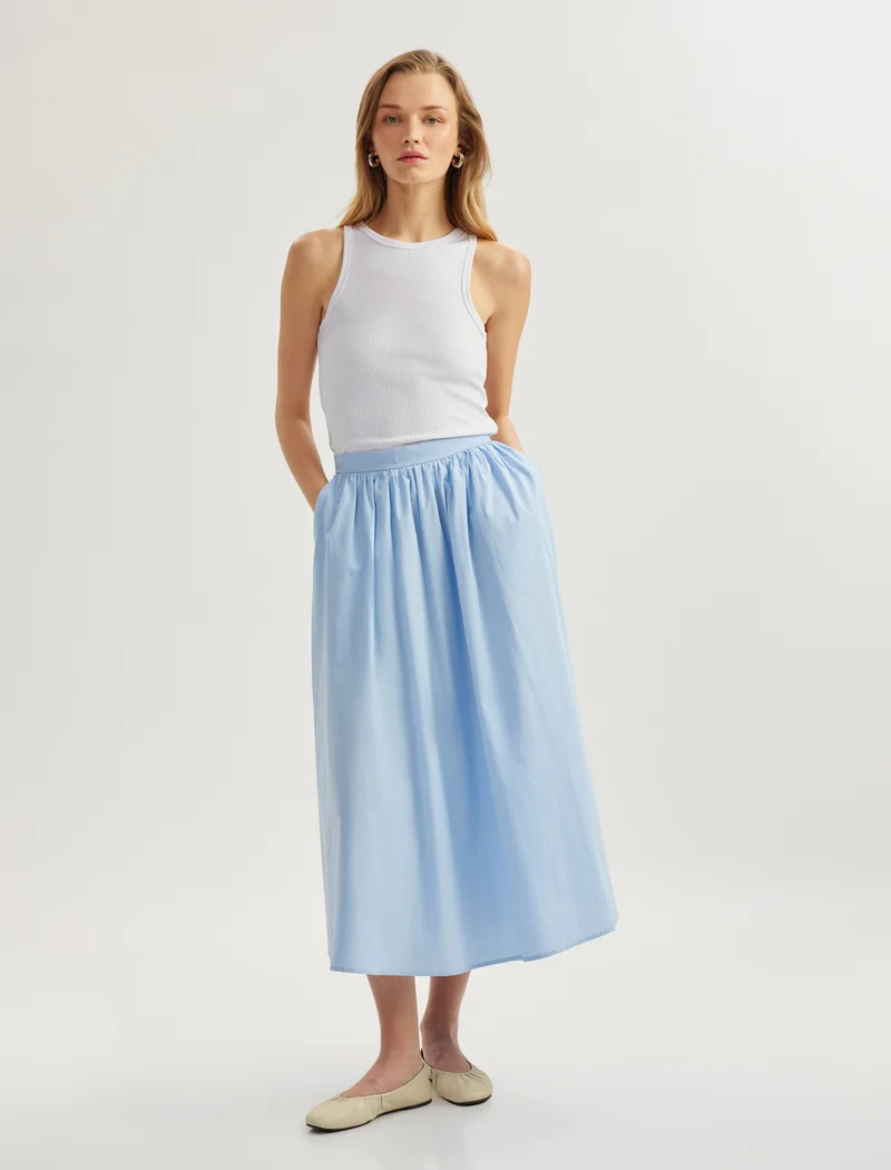 كوتون Maxi Flared Skirt