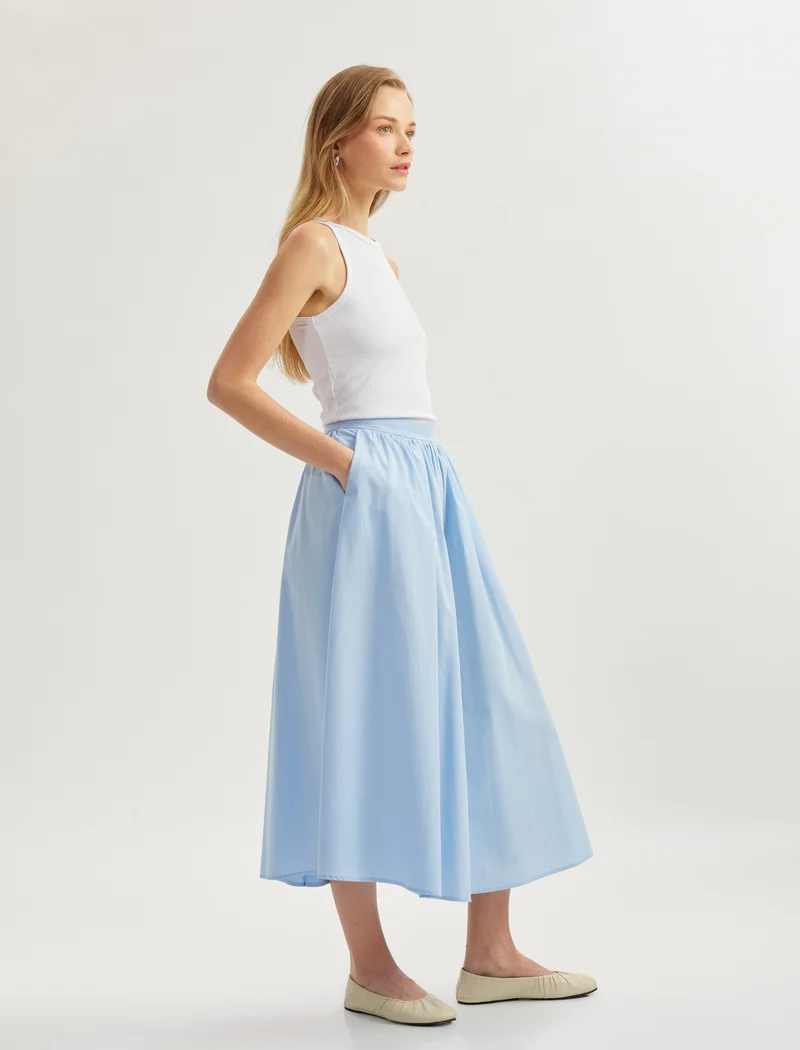 كوتون Maxi Flared Skirt