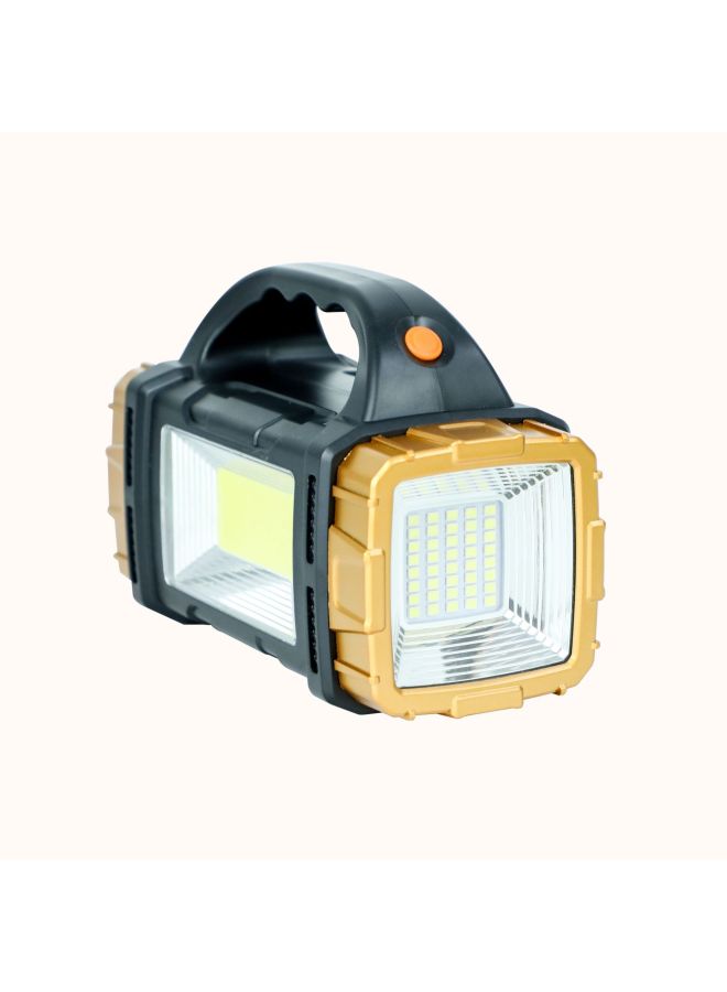 Two-headed Solar Light Portable Lamp Household Emergency External Charging Led Flashlight USB Dual Light Source Camping Searchlight-Color:Gold - Image 1