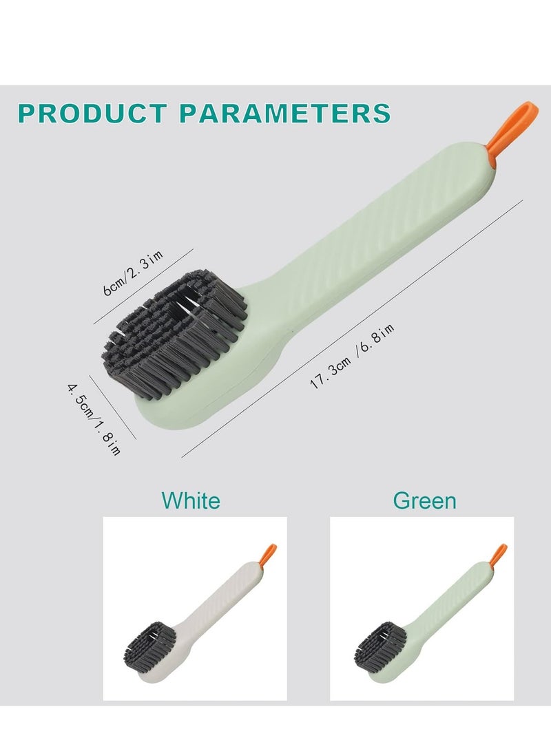 فرشاة تنظيف أحذية متعددة الوظائف مع موزع صابون، فرشاة تنظيف من الفرو الناعم مع صندوق إضافة سائل للحمام والمطبخ وغسل الأحذية قطعتين - Image 3