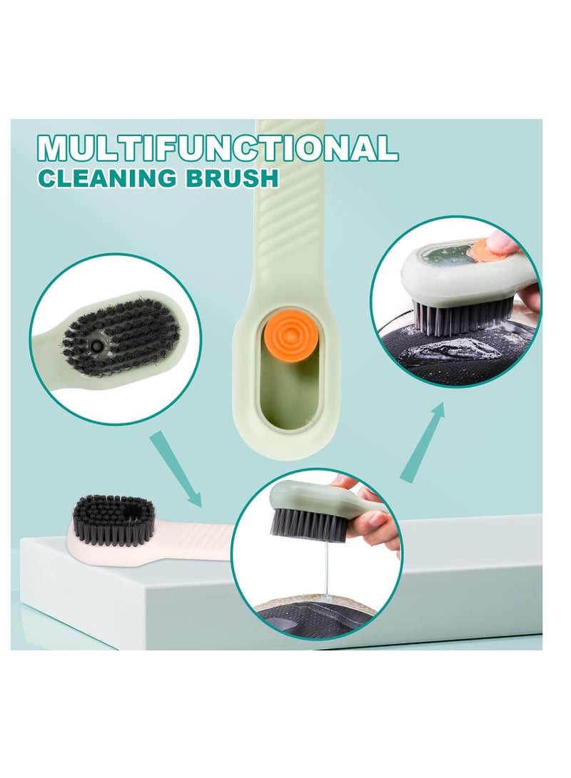 فرشاة تنظيف أحذية متعددة الوظائف مع موزع صابون، فرشاة تنظيف من الفرو الناعم مع صندوق إضافة سائل للحمام والمطبخ وغسل الأحذية قطعتين - Image 4