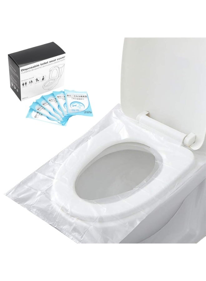 أغطية مقاعد المراحيض للاستخدام مرة واحدة، عبوة من 100 قطعة، مناسبة للسفر، أغطية مقاعد المراحيض سهلة التغليف، مناسبة لتدريب الأطفال على استخدام المرحاض وللبالغين - Image 1