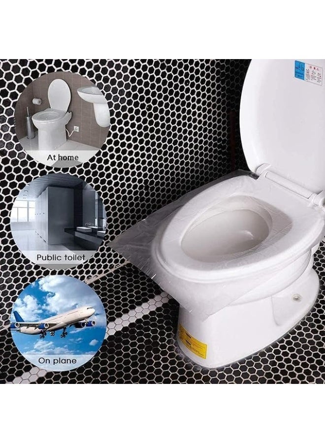 أغطية مقاعد المراحيض للاستخدام مرة واحدة، عبوة من 100 قطعة، مناسبة للسفر، أغطية مقاعد المراحيض سهلة التغليف، مناسبة لتدريب الأطفال على استخدام المرحاض وللبالغين - Image 2