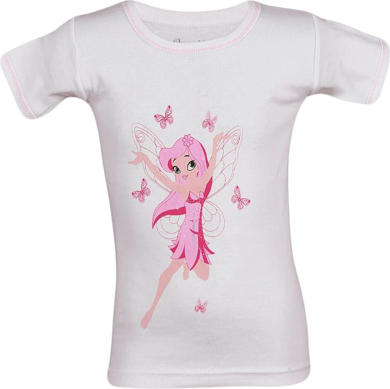 Onurel Girls 6-Piece Printed Undershirt Half Sleeve