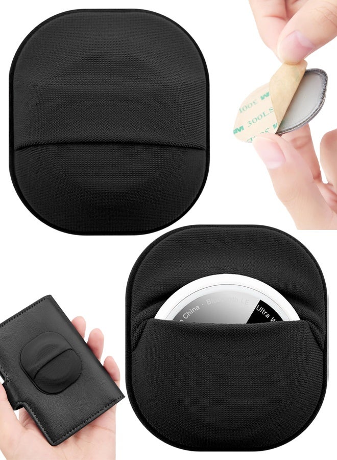 2 Pack For Airtag & Moto Tag Sticker Adhesive Mount, Case For Apple AirTags 1st & 2nd Generation Fabric Holder With 3M Adhesive Stick On Wallet, TV Remote, Car, Luggage, Bags, Drones - Image 1