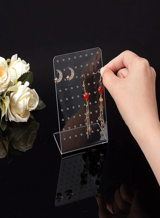 DEEP PRINT MART 72 Holes Earrings Holder Stand Jewellery Display Rack Stand Organizer Holder Showcase Clear Acrylic Earrings Holder Studs || Set of 2 || - Image 3