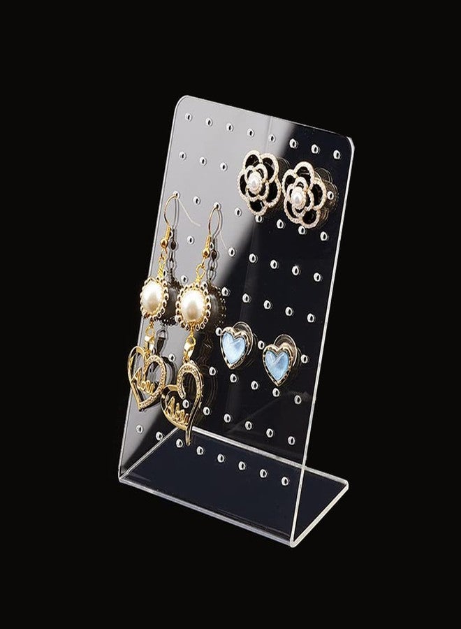 DEEP PRINT MART 72 Holes Earrings Holder Stand Jewellery Display Rack Stand Organizer Holder Showcase Clear Acrylic Earrings Holder Studs || Set of 2 || - Image 1