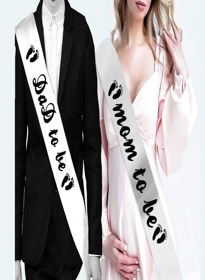 Hubops Satin mom to be and dad to me Sash white for 21 Years and up for Party baby shower Decoration - Image 1