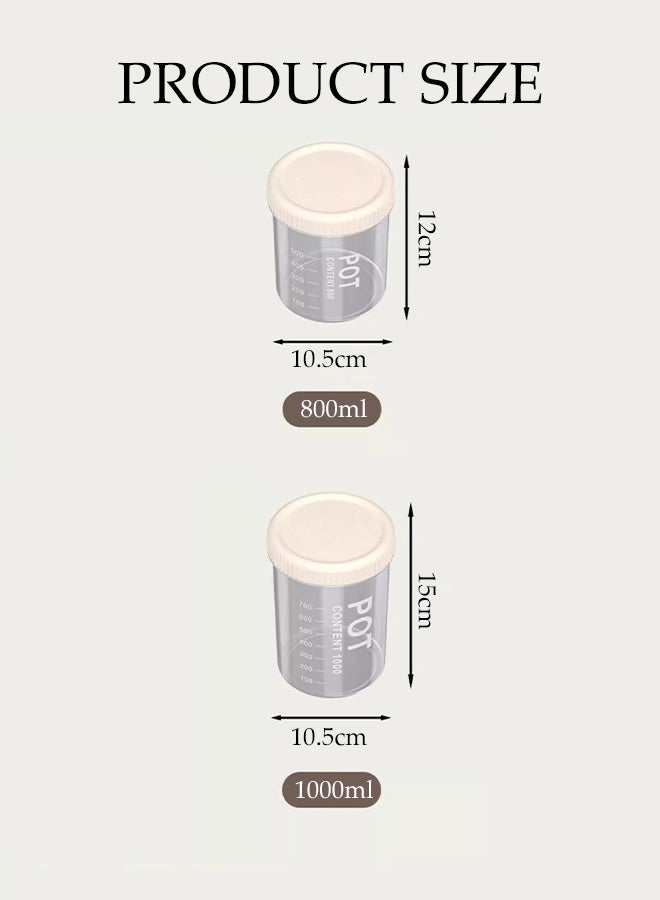 DUNISO 4Pcs  Airtight Food Storage Jar Set Round Clear Plastic Jars with Sealing Lid Leak-proof Stackable Kitchen Pantry Organization Canisters for Cereal， Coffee， Tea， Spice - Image 4