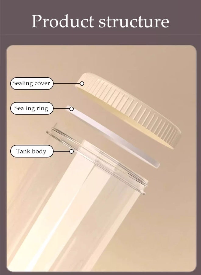 DUNISO 4Pcs  Airtight Food Storage Jar Set Round Clear Plastic Jars with Sealing Lid Leak-proof Stackable Kitchen Pantry Organization Canisters for Cereal， Coffee， Tea， Spice - Image 5