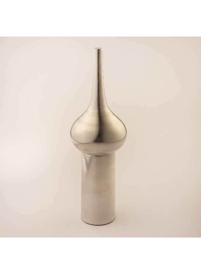 Homez قطعة ديكور رمضانية على شكل قبة من الألمنيوم مجموعة ياقوت 10*10*30 سم، فضي - Image 1