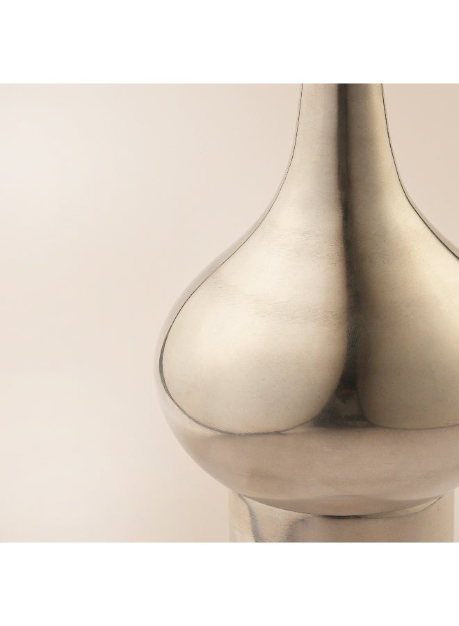 Homez قطعة ديكور رمضانية على شكل قبة من الألمنيوم مجموعة ياقوت 10*10*30 سم، فضي - Image 2