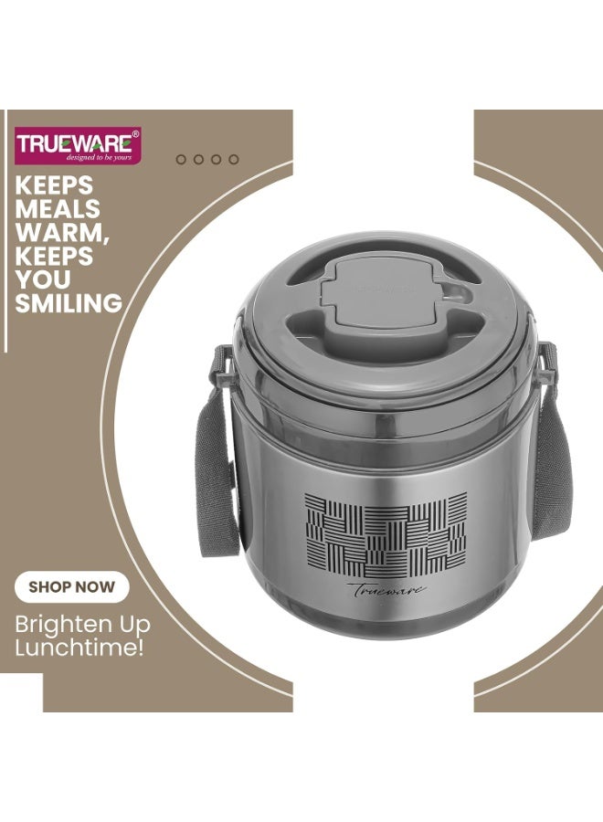 Trueware علبة غداء ترووير ليجند 3 المصنوعة من الفولاذ المقاوم للصدأ والبولي يوريثان، معزولة حراريًا لحفظ الطعام ساخنًا وباردًا، مزودة بثلاث حاويات من الفولاذ المقاوم للصدأ سعة 300 مل لكل منها. - Image 2