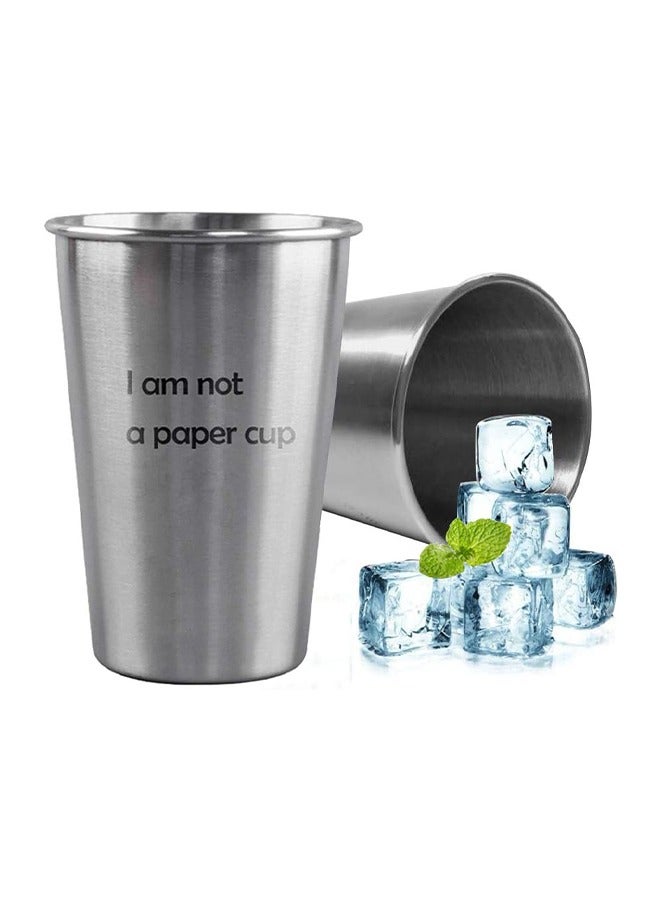كوب معدني من الفولاذ المقاوم للصدأ، كوب قهوة صغير للمشروبات الباردة 350 مل - Image 1
