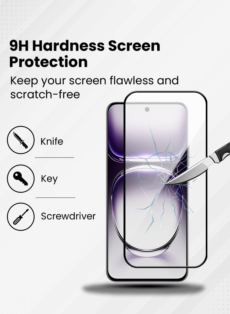 MUDISO حماية شاشة لهاتف أوبو رينو 12 بحجم 6.7 بوصة زجاج مقسى بصلابة 9H، تركيب سهل بدون فقاعات، تغطية كاملة، مقاوم للخدوش وحساس للمس - Image 3