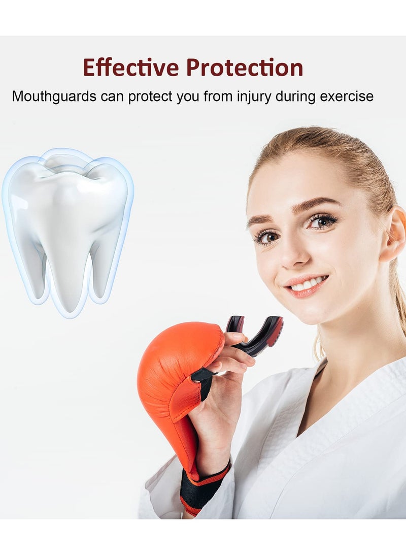 SOLARAE Sports Mouthguard for Soccer, Basketball, Lacrosse, Field Hockey, Mixed Martial Arts, Boxing, Jiu-Jitsu, Breathable Mouthguard for Adults and Teens White/Black + Black/Red - Image 2