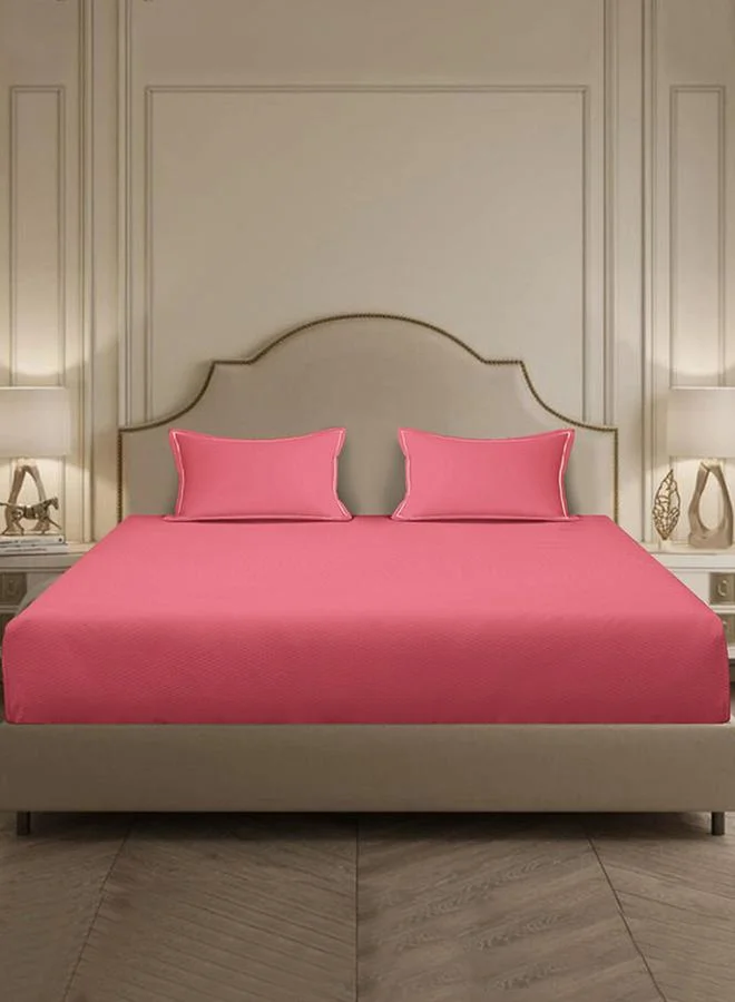 Mulberry Living 100% Cotton 3-Pieces Bedding Set, Micro Checks - Deco Rose
