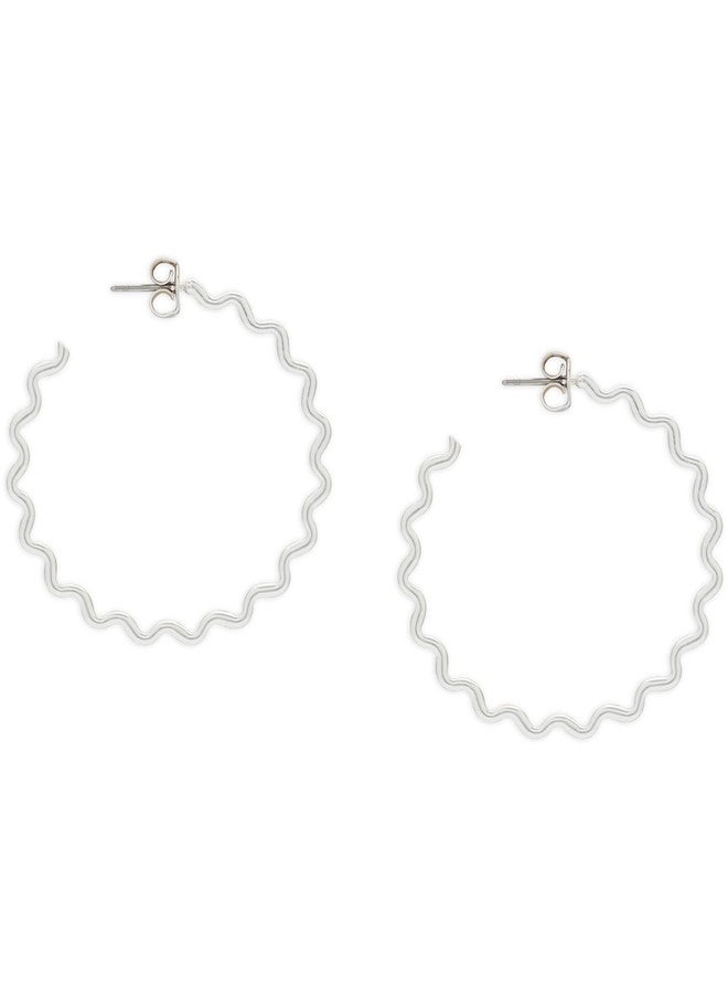 Lucky Brand Zig Zag Hoop, Silver, One Size - Image 2