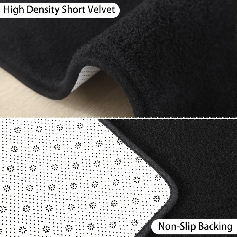 Keeko Soft Area Rugs for Bedroom Living Room  5x8 Black Modern Indoor Low Pile Fluffy Rug Machine Washable Non Slip Thickened Memory Foam Rug Carpet for Kitchen Dorm Classroom Kids Room Decor - Image 4