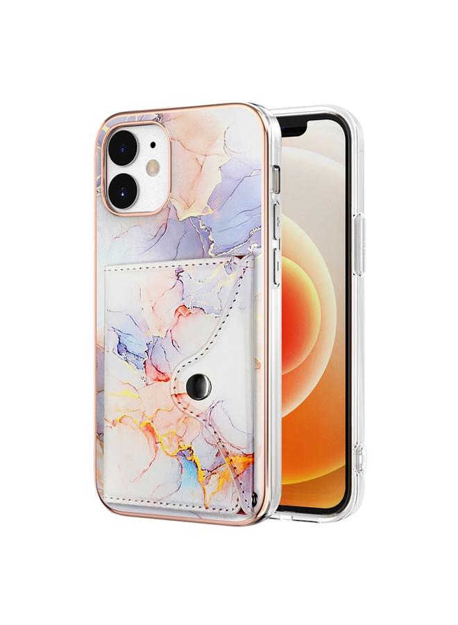 اس-توب جراب لهاتف iPhone 12 / 12 Pro بنمط رخامي وفتحة بطاقة IMD - Image 1