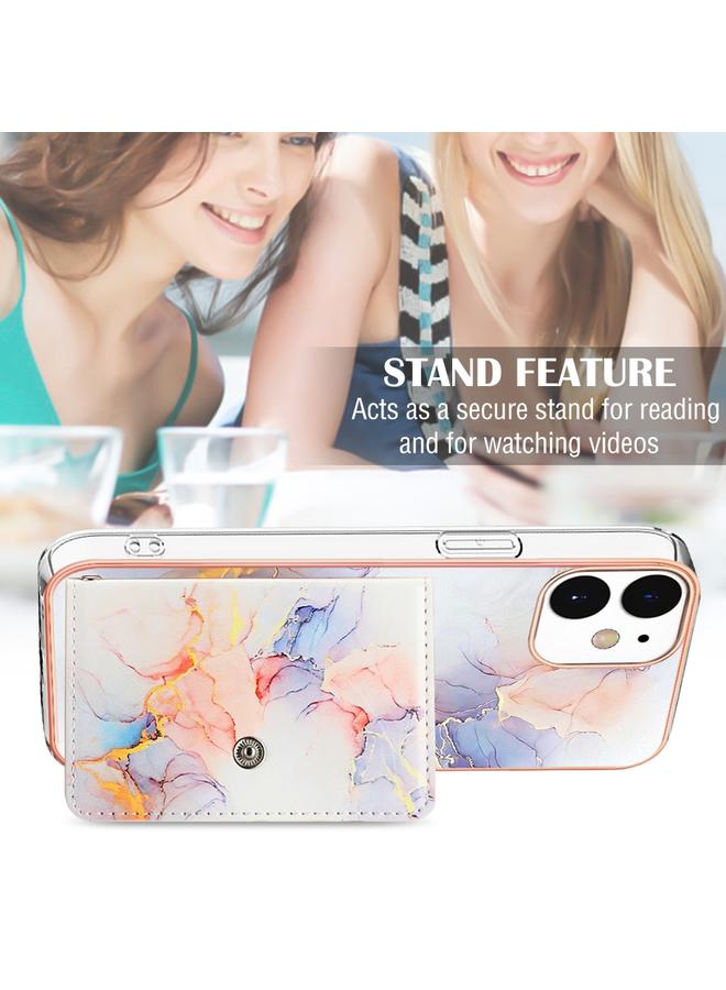 اس-توب جراب لهاتف iPhone 12 / 12 Pro بنمط رخامي وفتحة بطاقة IMD - Image 5