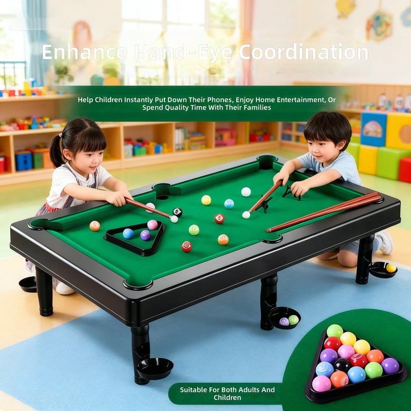 WU Kids Billiard Table Toy Set -  Simulation Pool Table for Home Indoor Play, Interactive Educational Parent-Child Game, Gift for Children - Image 2