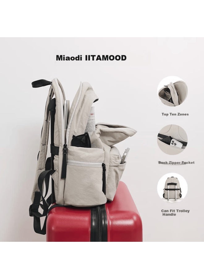 MOOD Miaodi Casual Urban Outdoor Women's Large Capacity Backpack Lightweight Travel Commuter Mommy Laptop Bag - Image 3