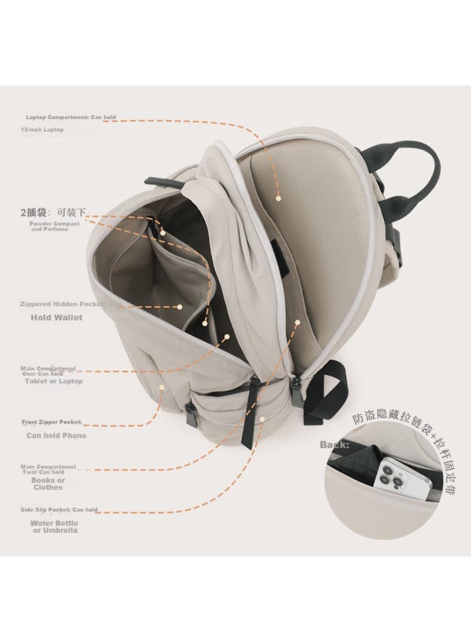 MOOD Miaodi Casual Urban Outdoor Women's Large Capacity Backpack Lightweight Travel Commuter Mommy Laptop Bag - Image 4