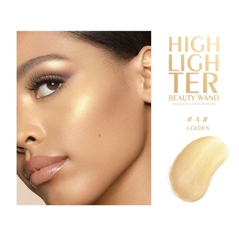 KYDA Highlighter Beauty Wand, Face Illuminator with Cushion Applicator, Natural Glossy Finish, Silky Smooth Cream, Face Highlighter Bronzer Makeup, Lightweight Blendable-Golden - Image 4