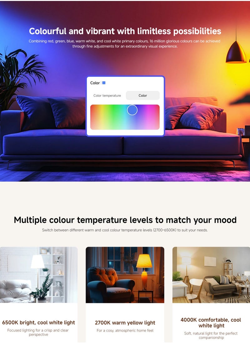 Xiaomi Xiaomi Smart LED Bulb (White and Color),E27 8.5W 806lm  2700K–6500K 16 Million Colors 15000h Lifespan,Matter support-9290041709  - Image 5