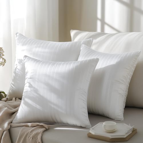 Nivasam Microfiber Cushion 16 inch x 16 inch Filler, Sofa Cushions, Durable Sofa Pillow for Home Decor (White) (Set of 3) - Image 1