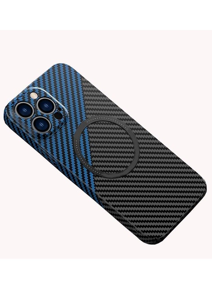 VKL Case for iPhone 16 Pro Max, Compatible with Ma-g-s-afe & Wireless Charger Case, Built-in Magnetic, Rugged Shockproof Phone Cover (Black Blue, iPhone 16 Pro Max) - Image 1