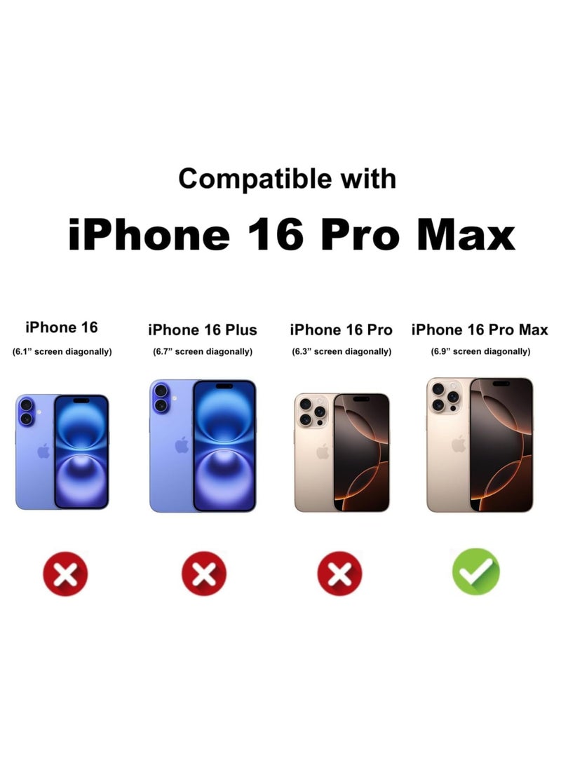 VKL Case for iPhone 16 Pro Max, Compatible with Ma-g-s-afe & Wireless Charger Case, Built-in Magnetic, Rugged Shockproof Phone Cover (Black Blue, iPhone 16 Pro Max) - Image 2