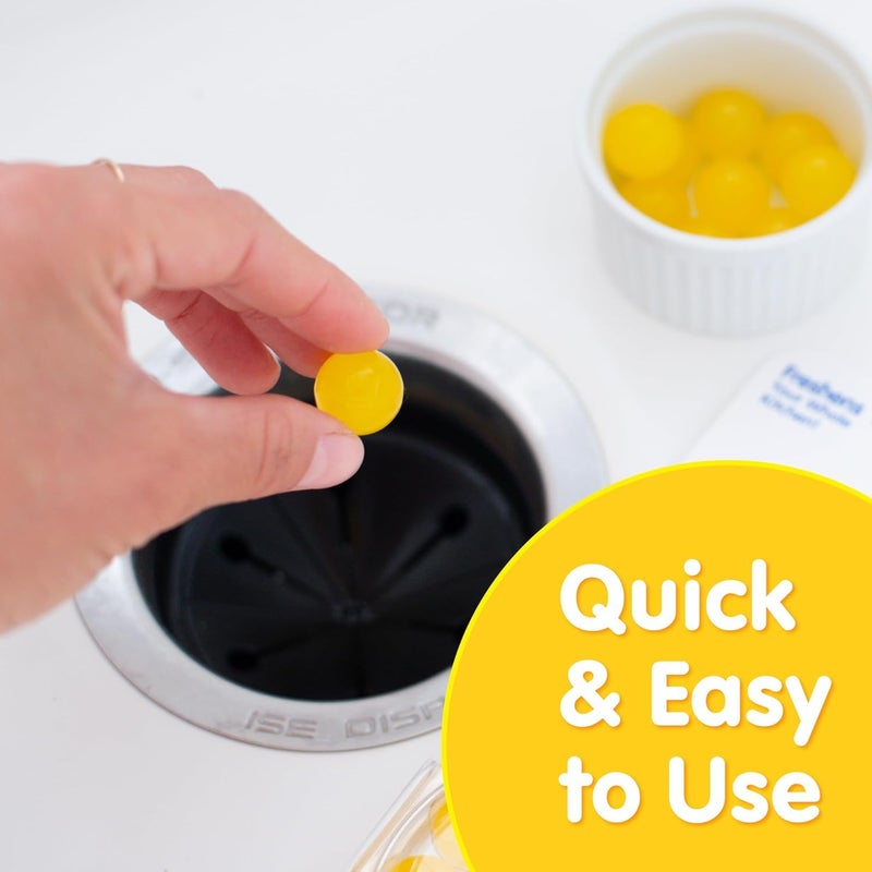 Plink Garbage Disposal Cleaner & Deodorizer, Freshener & Odor Removing Balls, Easy to Use - Original Fresh Lemon & Orange Scent - 20 Count - Image 3