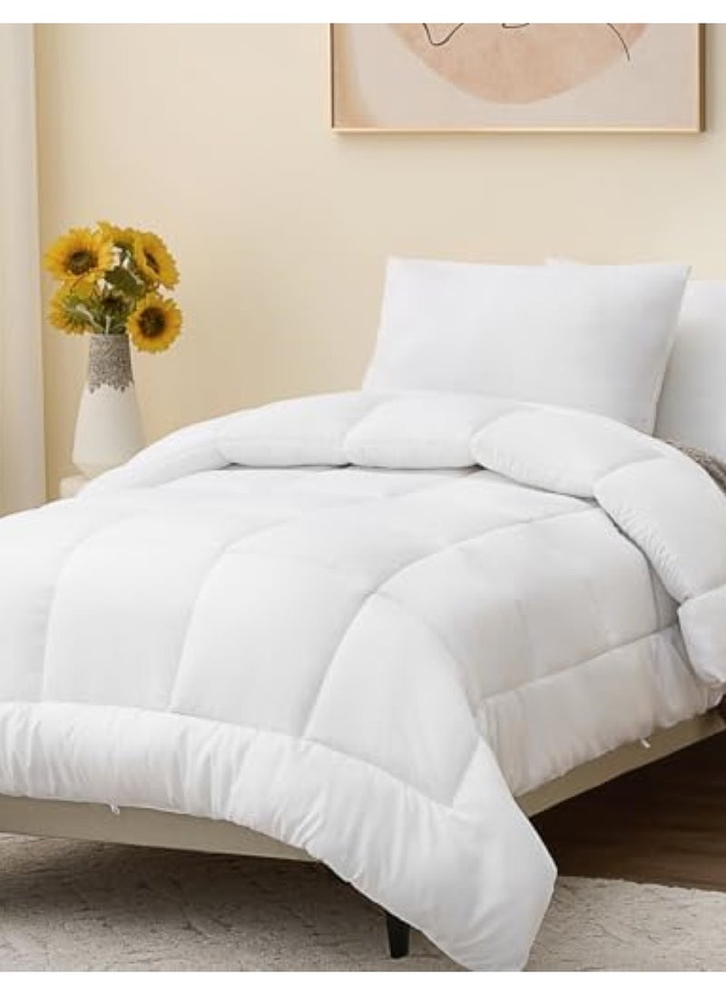 MAXQON Duvet Comforter Cotton for King/Queen Size Mattress 150x200, 200x220, Color White  - Image 3