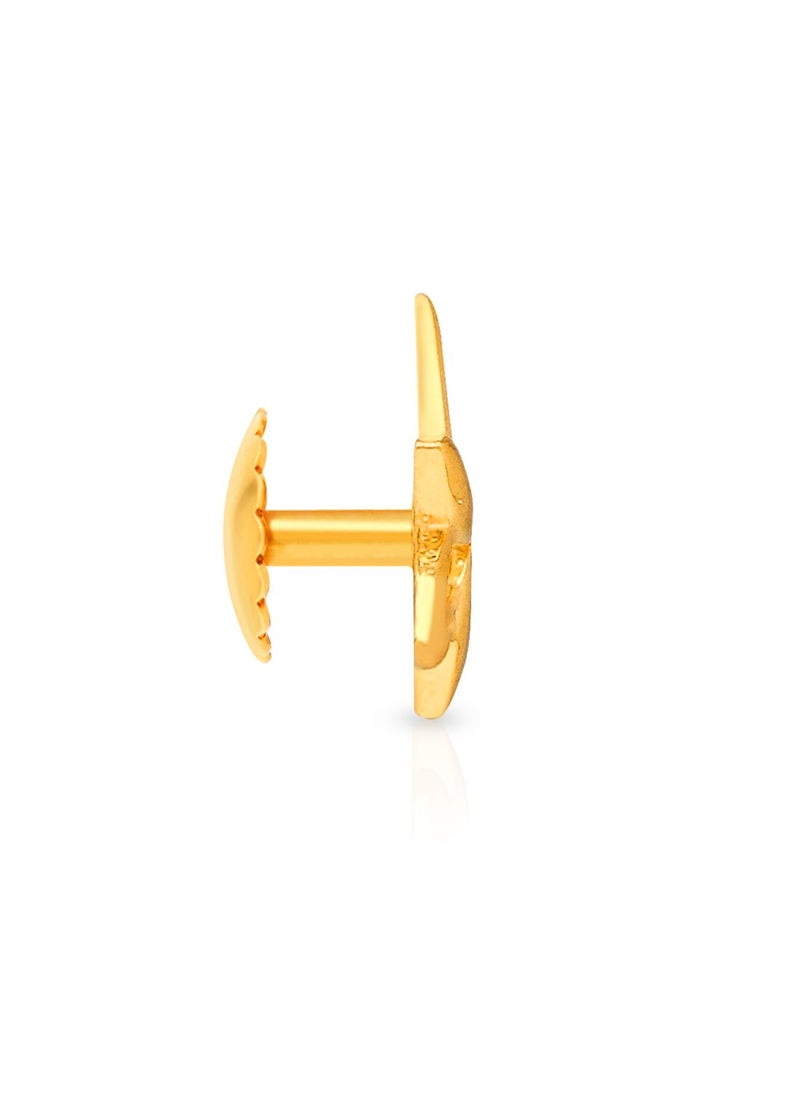 Malabar Gold and Diamonds 22k 916 Purity Gold Studs Earrings for Girls DZER386Y  - Image 2