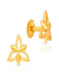 Malabar Gold and Diamonds 22k 916 Purity Gold Studs Earrings for Girls DZER386Y  - Image 1