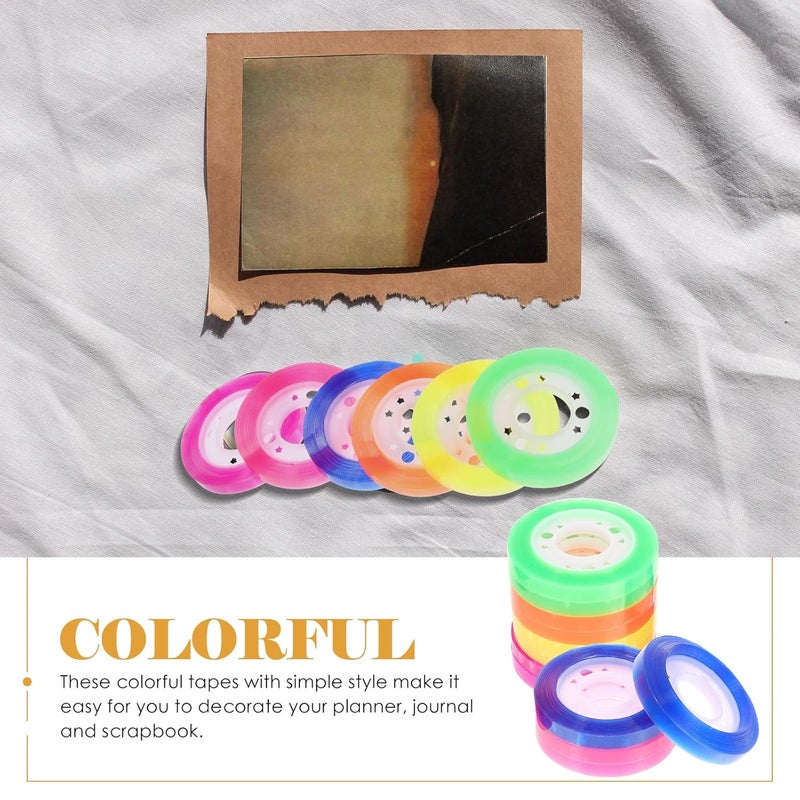 شريط زخرفي ملون من فينيكال 12 لفة، 0.8 سم × 47 م لكل لفة، شريط DIY لأعمال السكرابوك والحرف للطلاب، التدوين والتغليف - Image 3