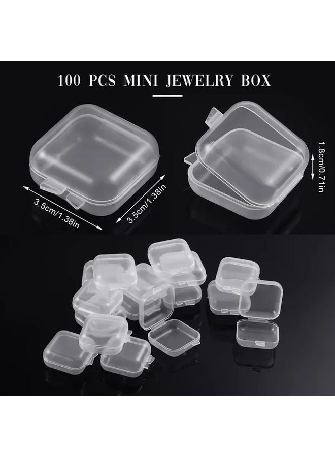 20pcs Transparent Mini Square Organizer Boxes Snap Lid Jewelry Storage Cases - Image 4