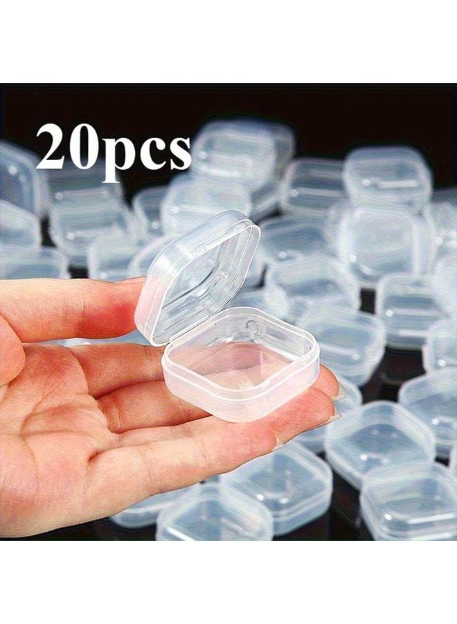 20pcs Transparent Mini Square Organizer Boxes Snap Lid Jewelry Storage Cases - Image 3