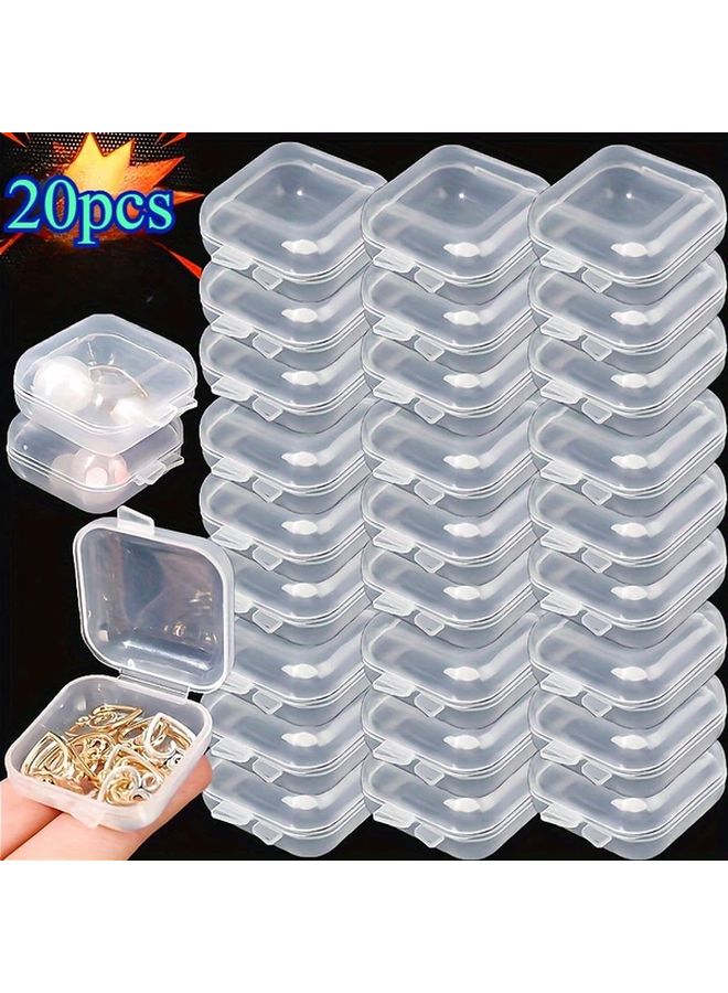 20pcs Transparent Mini Square Organizer Boxes Snap Lid Jewelry Storage Cases - Image 2
