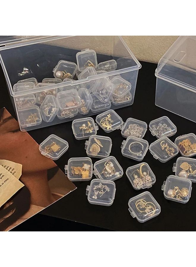 20pcs Transparent Mini Square Organizer Boxes Snap Lid Jewelry Storage Cases - Image 5