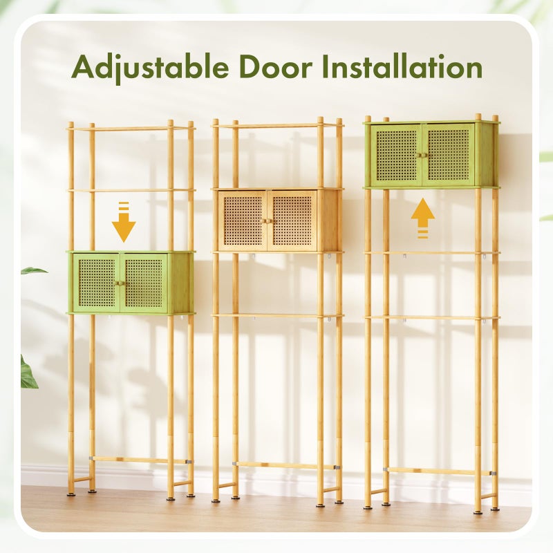 Bathway Over The Toilet Storage Cabinet Bamboo, 4-Tier Over Toilet Organizer Rack Freestanding Toilet Shelf for Bathroom, Laundry, Space Saver, Natural Color - Image 4