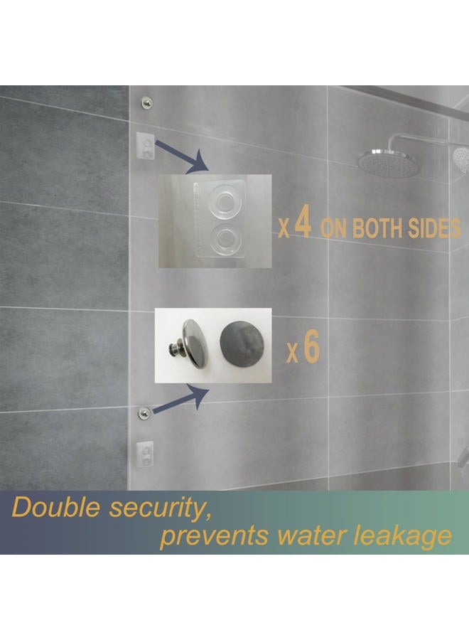 ABSENK Shower Curtain Liner with Side Suction Cups & Magnets Splash Guard Kit to Keep Closed to Wall, 8G Heavy Duty Clear Shower Curtain for Bathroom, 72x72 - Image 2