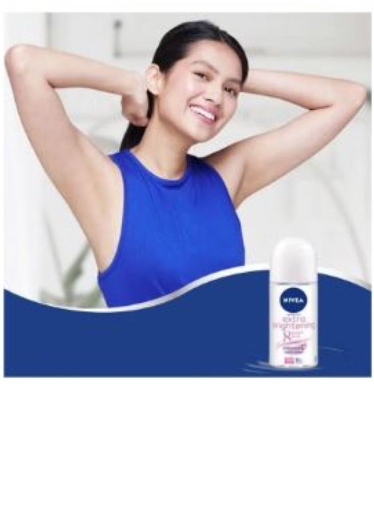 Nivea Pack Of 2 Extra Brightening 8 Super Deodorant Food Roll On 50ml - Image 4