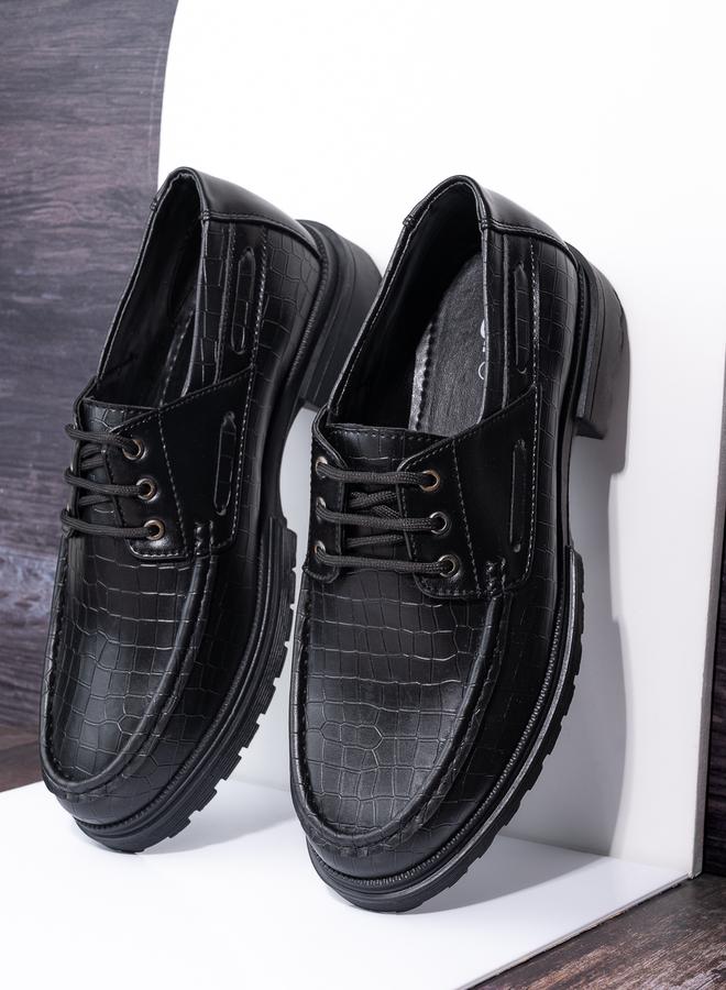 Styli Styli Textured Lace Up Boat shoes - Image 1