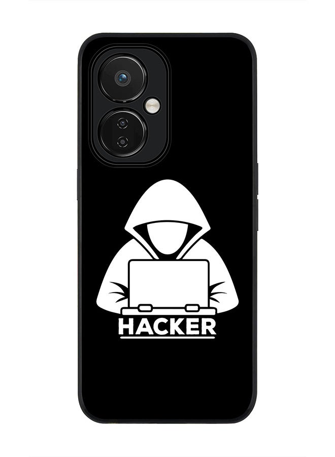 Stylizedd Rugged Black edge case for Nord CE 3 Lite Slim fit Soft Case Flexible Rubber Edges Anti Drop TPU Gel Thin Cover - Hacker - Image 1