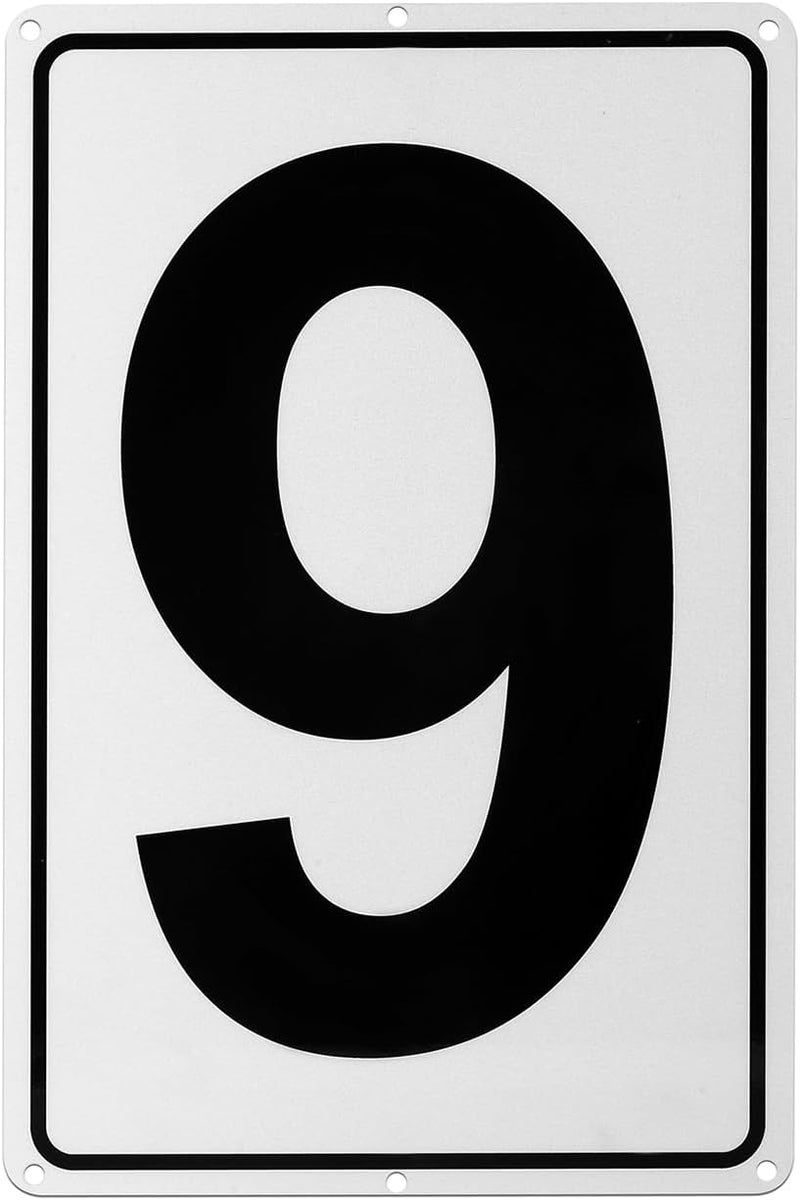 Kichwit Metal House Numbers Address Sign Reflective Aluminum Mailbox Number, 10 x 7 Inches, Number 9 - Image 1